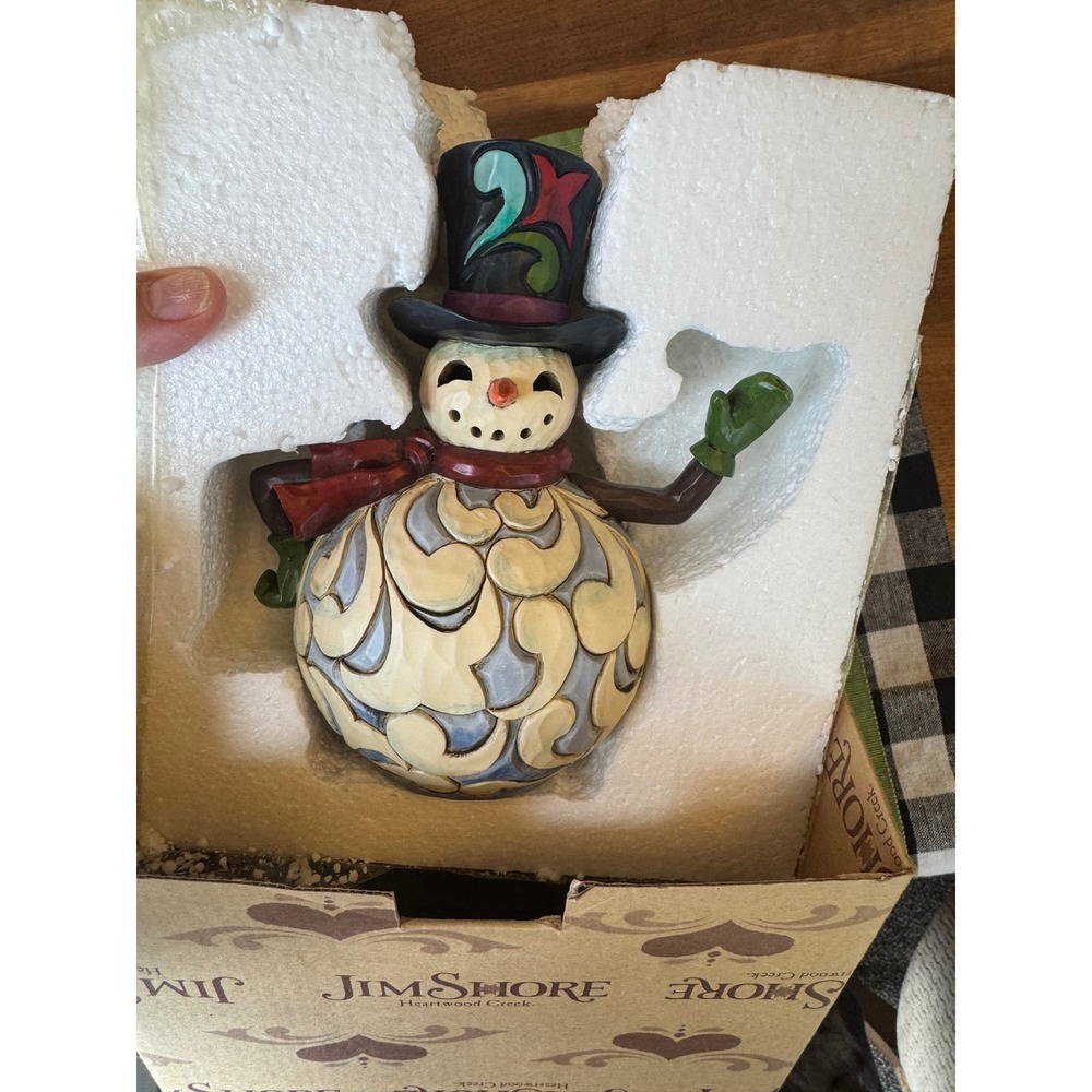 Jim Shore Heartwood Creek 4032483 Light Up Snowman Top Hat Christmas Reitired! - Picture 9 of 12